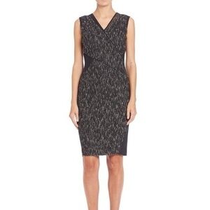 Tahari Black and Gray Midi Dress